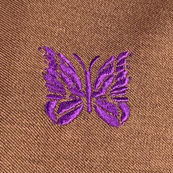 NEEDLES Size L Brown Logo Polyester Zip Up Jacket - Picture 2 of 6